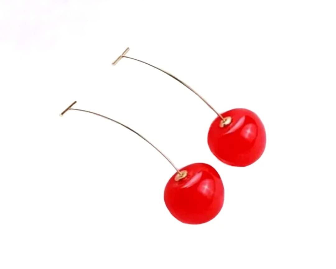 Mebella Sweet Cherry Fruit Modelling Women Drop Earrings