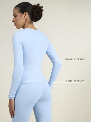 Image of CAVA Sculpt Crew Top for Women | Snug Sculpted Fit, Long Sleeves, Classic Crew Neck, Minimal Branding, Everyday Activewear Tee