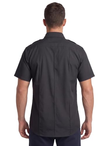 Image of First Class 100% Polyester Short Sleeve Men's Uniform Shirt White