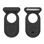 Protective Case for Galaxy SmartTag2 with Hidden Safety Pin: AIYAAIYA Non-Slip Silicone Case Compatible with Samsung Smart Tag 2 Brooch Clip for Children Pet Backpack Luggage (Black)