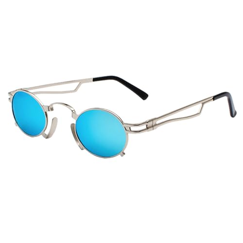 Lunettes de soleil Steampunk ovales MUTYNE en métal or et noir style rétro unisexe