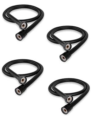 Spazio Flexible 1.5 Meter (Pack of 4) Tube Shower Black Hose Pipe/Hand Shower Pipe/Health Faucet Tube Jet Spray Pipe (Stainless Steel)