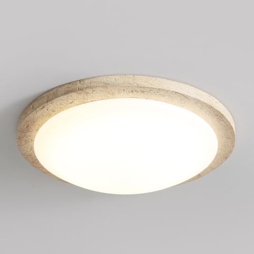Plafonnier en travertin jaune pour éclairer un couloir sombre avec style japonais LED