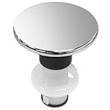 LukeTarp Polished Chrome 972098A Bathroom Sink Push & Seal Pop Up Drain Stopper Assembly,Part number is 35338-06XX,Sealed and Durable