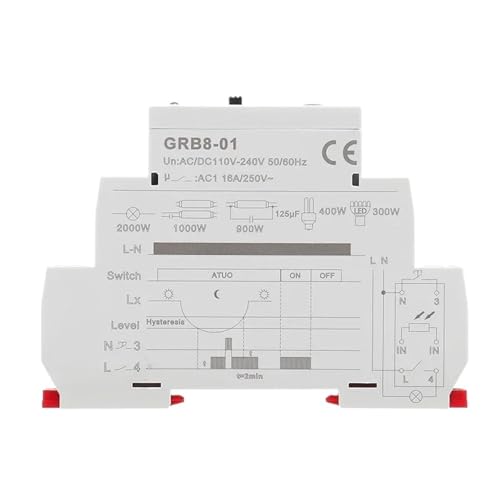 Interrupteur crépusculaire automatique GRB8-01 relais modulaire 16A rail DIN cellule photo - 7