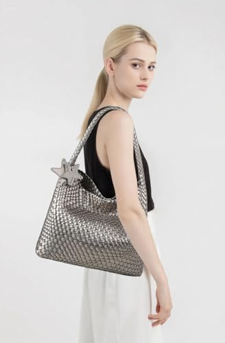 Image of Shoulder Hobo Bags for Women,Summer Beach and Travel Mini Cute Tote Bag,Soft Vegan Leather Underarm Purse for Daily | Soft Underarm Bags