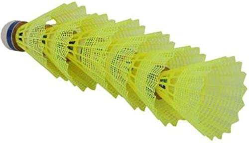 SPOCCO® Dropshot Club Grade Nylon Badminton Shuttlecock(Tube of 6Pc) Nylon Shuttle - Yellow (Medium Slow, 76, Pack of 6)-picture-24