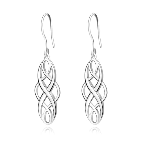 Boucles d'oreilles celtiques en argent rhodié, fini les bijoux qui ternissent