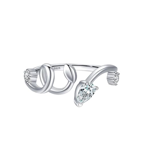 Ring à doigt réglable Jielts bague ouverte en argent pour femme