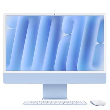Apple 2024 iMac (de 24 polegadas, Chip M4 da Apple com CPU de 8 núcleos e GPU de 8 núcleos, 16GB Memória unificada, de 256 GB) - azul