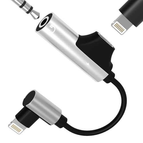 Adaptador Lightning a Jack de 3,5 mm Auriculares auxiliares para iPhone 14 13 Pro MAX para Apple Cable de Audio Divisor de Carga Convertidor de automóvil para iPad Conexión Conector para Auriculares