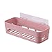 Tikoch Badezimmer-Regal, Badezimmer, Wandregal, Duschaufbewahrung, wasserdichter Kunststoff, Saugnapf, Nagellos, Küchenaufbewahrungsregal 0720 (Farbe, Rosa), Grün (Farbe: Rosa)