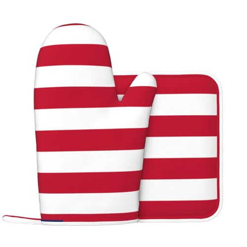 Ensemble de gants de cuisine et maniques avec motif drapeau du Libéria. Gants de cuisine et maniques imprimés, antidérapants, résistants à la chaleur
