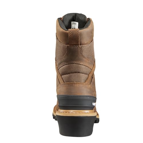 Carhartt 8” Waterproof Leather Logger Boot – Composite Toe Work Boots for Men with Goodyear Welt, Slip-Resistant Outsole, EH Rated4