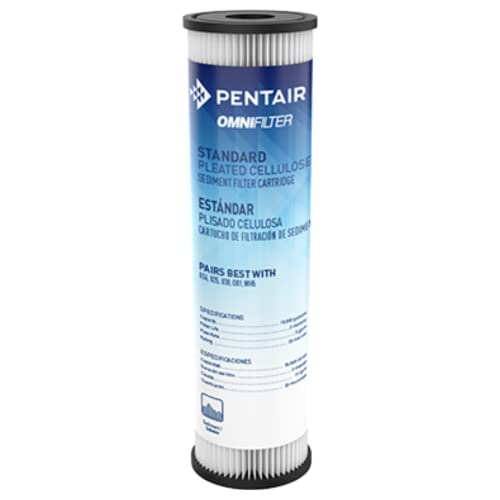 Image of Pentair OMNIFilter RS1 Sediment Water Filter, 10-Inch, Standard Whole House Pleated Cellulose Sediment Replacement Filter Cartridge, 10 inch x 2.5 inch, 20 Micron, Pack of 1