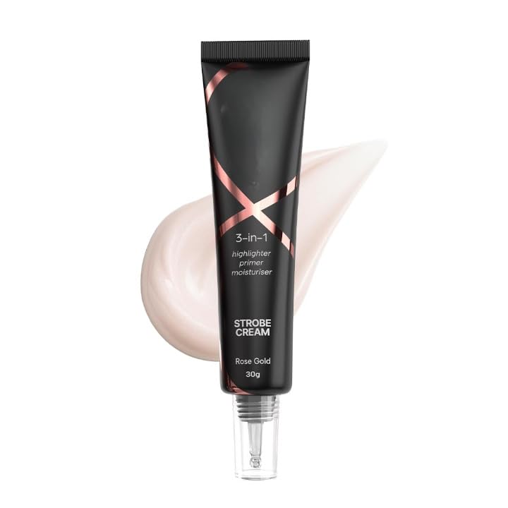 Strobe Cream Rose Gold, 30g | Primer, Highlighter & Moisturizer | 3 in 1 Illuminating Makeup Base | Japanese Sakura & Hyaluronic Acid | Dewy Glazed Instant Glow-image-23
