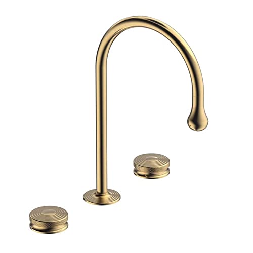 Mitigeur de lavabo 3 trous or rose et noir en laiton chic
