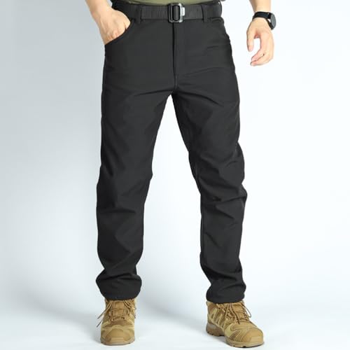 Men's Cargo Pants Fleece Thermal Tactical Pants Outdoor Casual Multi Pocket Warm Work Trousers2