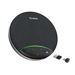 Yealink SP92 Office Conference Speaker and Microphone, Portable Bluetooth Speaker with Dongle, AI Noise Cancelling Mic, 20H Call Time, Plug and Play Conference Microphone for Small Meeting Room