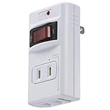 雷ガード付 発煙ガード スイッチ付タップ(2個口) HS-TMP2HH3-W