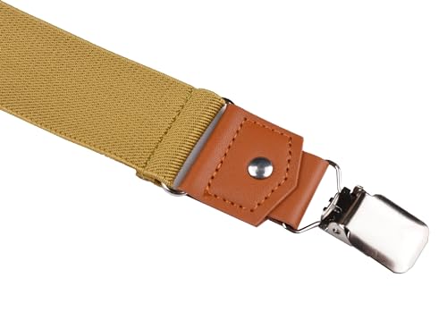 Image of Suspenders for Men Y Back Adjustable Elastic with Strong Clips 47 Inches