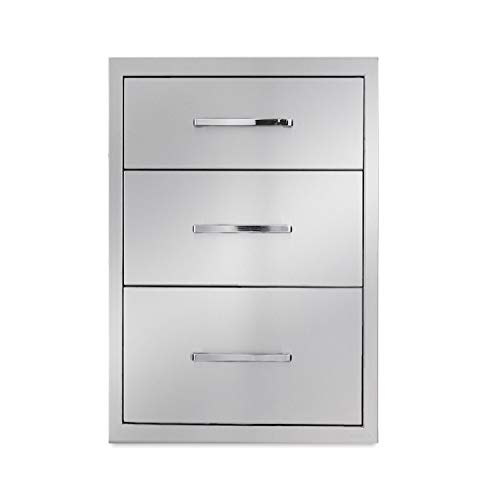 Yuxiangbbq Outdoor Kitchen Drawers Stainless Steel 3-Drawer Bbq Drawer 14 Inch W X 20.5 Inch H X 23 Inch D Enclosed Built-In Drawer Flush Mount For Outdoor Kitchens & Bbq Islands thumb #3