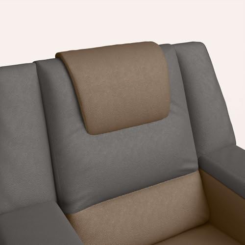 Image of Interio by Godrej Recliner, SumoV2 Manual 1 Seater Fab Leather Recliner, 3-Years Warranty (Tan Grey)