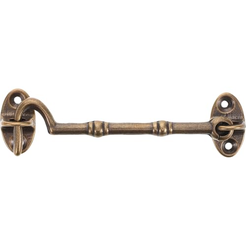 Amosfun Door Hook Latch Replacement Kit Vintage Brass Construction Window Door Lock Set Easy Install