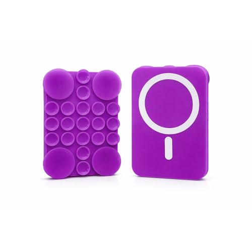 MagSafe ile Uyumlu Vantuzlu Telefon Tutucu – Silikon Octopus Suction Cup Phone Holder, Kılıf Arkasına Yapışan Manyetik Stand, Selfie Video Vlog Çekim için Eller Serbest (Mor)