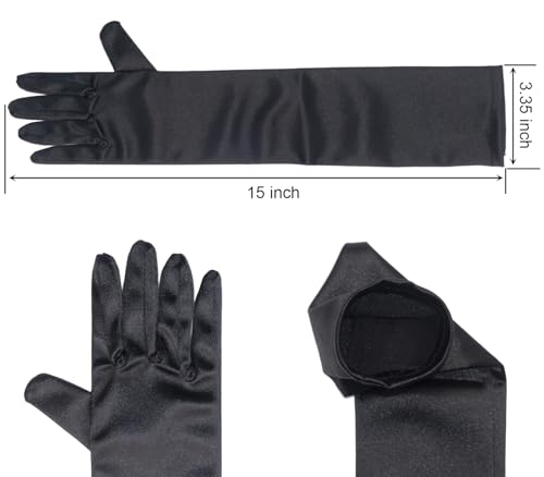 Little Girls Princess Toddler Dress Up Gloves - Satin Gloves for Halloween Costume Party Princess Cosplay4