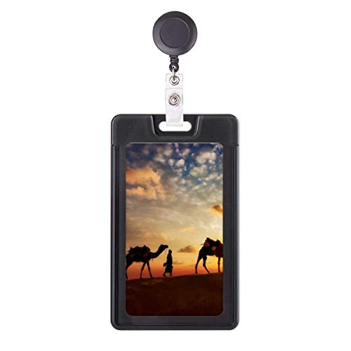 Funda retráctil para tarjeta de identificación con carrete extensible de desierto