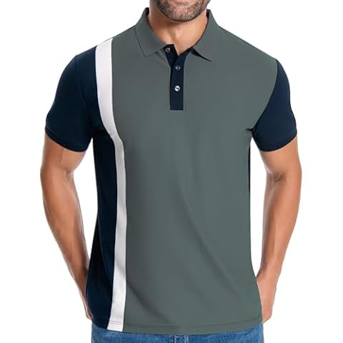 Belisy Short Sleeve Pique Polo Shirt Cotton Dry-Fit Shirt Collared Golf Shirt Green Medium Cover