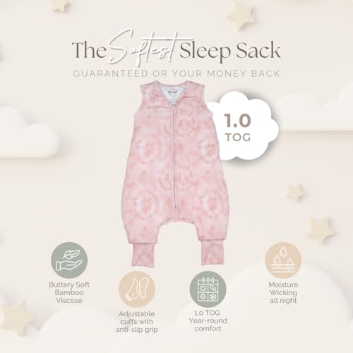 Image of Sleeveless Soft Baby & Toddler Sleeping Sack, Breathable with Adjustable Feet Cuffs & Anti-Slip Grip