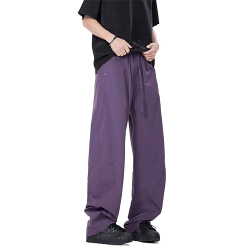 Men's Pants Retro Workwear Casual Summer American High-Street Straight-Leg Loose Wide-Leg Trouser for Men3