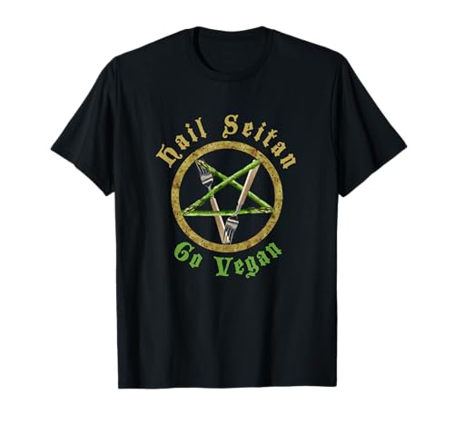 "Hail Seitan Go Vegan" Funny Vegan T Shirt - Men