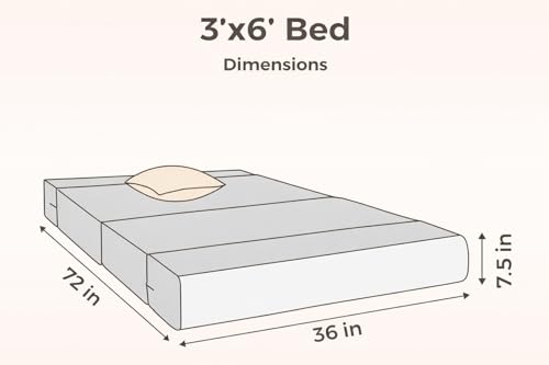 Image of Coirfit Single Seater Folding Sofa Cum Bed - Perfect for Guests - Jute Fabric Washable Cover with Free Cushions - | 3' X 6' Feet, Brown
