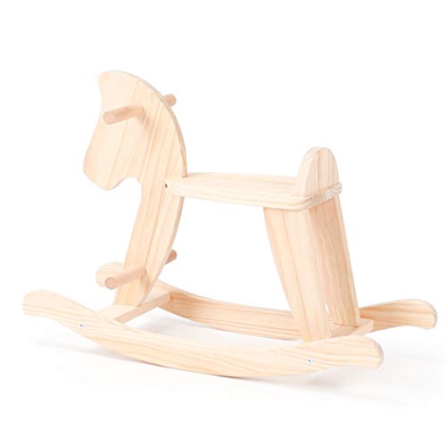 Schaukelpferd QIQIDEDIAN Massivholz in Trojan Nordic Baby Baby Trojanisches Pferd – Bild 5