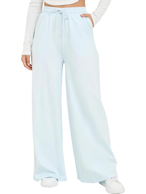 Roadster Women's Solid High-Waisted Wide Leg Cargo Joggers | Cotton Blend Relaxed Fit Pants with 4 Pockets | Comfortable Casual Wear, Streetwear & Everyday Outfit in neutral