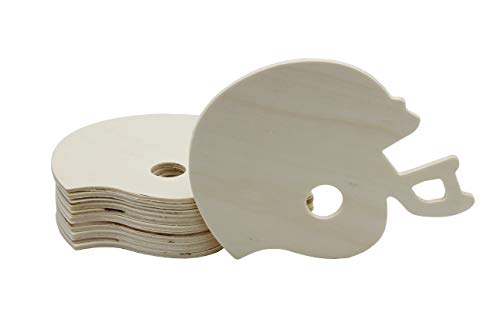 Creative Hobbies&reg; 4 Inch Unfinished Wooden Shapes - Ready to Paint or Decorate Football Helmets...