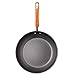 Rachael Ray Brights Hard-Anodized Aluminum Nonstick Cookware Set with Glass Lids, 10-Piece Pot and Pan Set, Gray with Orange Handles
