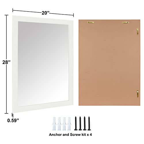 Image of Bathroom Mirror for Over Sink 28x20 Inch Rectangular Wall Mirror, White