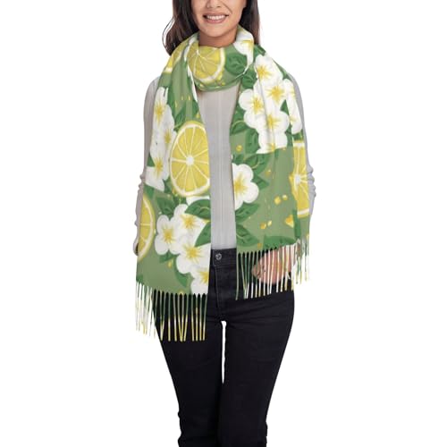 Foulards à franges Fresh Lemon noir pour en finir avec le coup de froid