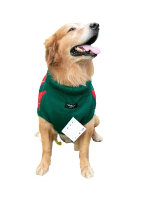 WAGGYTAILS Printed Sweaters for Dogs | Winter Wear Premium Pets Clothing | Pet Sweater | Streachable Sweaters for Dog, (Green & Red), (XL) (B0BKZQCRJW) Amazon Price History, Amazon Price Tracker