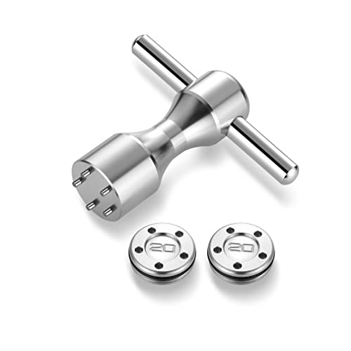 ROYMADE Golf Putter Weights 2pcs 5g/10g/15g/20g/25g/30g/35g/40g/45g with Wrench Kit Set Compatible with Titleist Scotty Cameron Putter Golf Accessory (2pcs 20g+Wrench)
