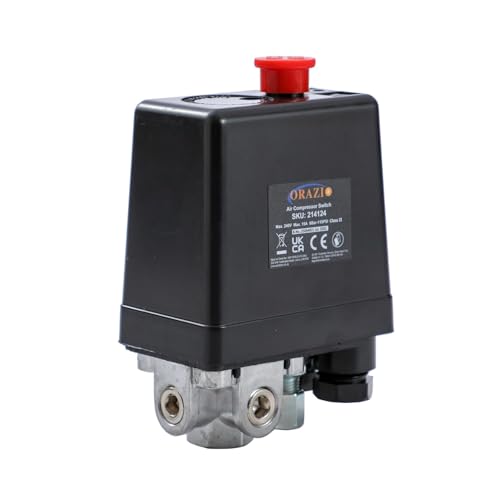 ORAZIO Air Compressor Pressure Control Switch 1/4 3 Port Sigle Phase 220V with Screws for Air Compressor Pump Control Valve 214124