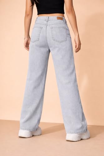 Image of ADBUCKS Stretchable Denim Fabric High Rise Straight Fit Jeans for Girls