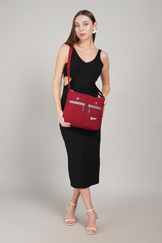 Image of Lasso Sling Bag For Women with Adjustable Strap Stylish Ladies Crossbody Polyester Sling Bag for Office, Causal, Travel & College | 7L Capacity & front double Pockets