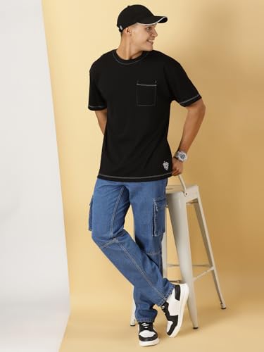 Image of Thomas Scott Men Mid Rise Relaxed Fit Cargo Jeans