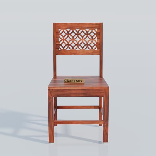 Image of 57 Inch Length Solid Sheesham Wood 6 Seater Dining Table Set | Six Seater Dinner Table with 6 Chairs | Dinning Table Set 6 Seater for Living Room | Wooden Table & Chair Set | Honey Finish