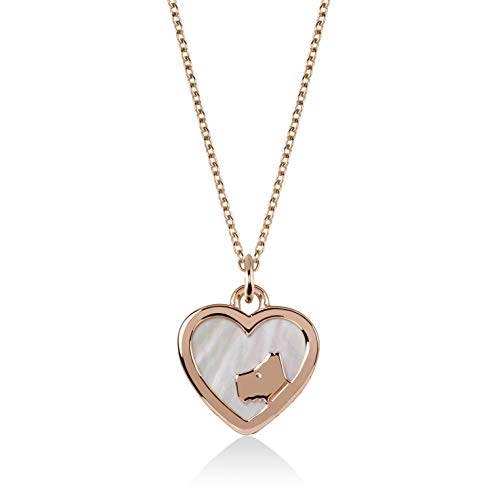 RADLEY London Ladies Jewellery Rose Gold Silver Silver Fine Belcher Chain With Mother of Pearl Heart RYJ2060